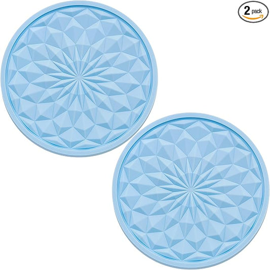 2 Pack Silicone Car Cup Holder Coaster – 2.75 Inch Non-Slip Drink Mat, Universal Fit for Most Vehicles – Cute & Functional Auto Accessories (Light Blue)