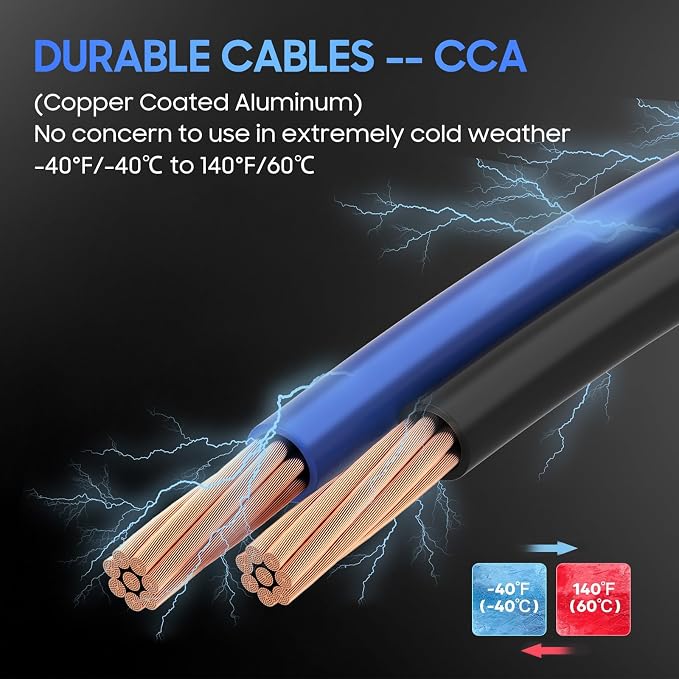 Heavy Duty Jumper Cables - 2/0 Gauge 30 Feet 1600Amp Automotive Booster Jumper Cables with 350A Battery Quick Connect and Permanent Installation kit for Car, SUV and Trucks Battery - (SB350 Gray)