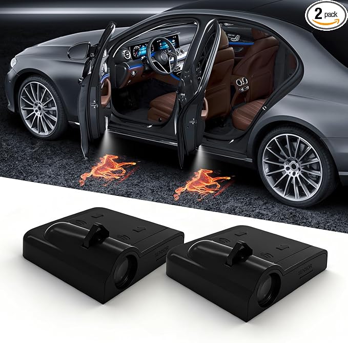 Car Door Lights Logo Projector, 2PCS Car Door Projector Lights Welcome Courtesy Ghost Shadow Lamp Fit for All Car Models by FLYEEGO