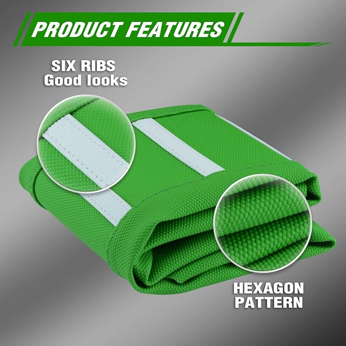 Dirt Bike Seat Cover - White Stripe Universial Seat Cover for Dirt Bike - Motorcycle Motorcross Enduro Seat Covers (Green)