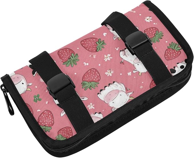 Cows Strawberry Flower Car Tissue Holder Durable Napkin Holder Hanging Tissue Holders Case Car Tissues Bag for Sun Visor Seat Back Universal Auto