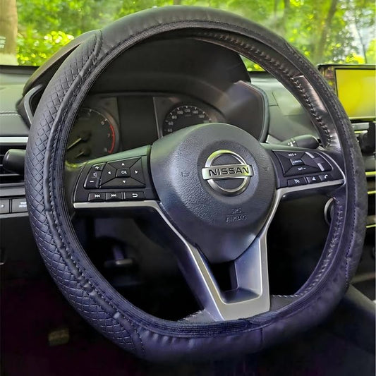 14-15 Inch Car Steering Wheel Cover, Breathable,Soft Non-Slip Steering Wheel Protector, for Most Cars, Trucks and SUV (GZHQ)