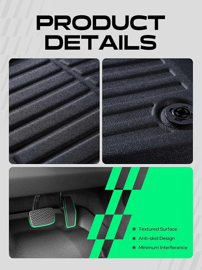 YHTAUTO Automotive Floor Mats Compatible with Honda CR-V CRV 2023-2026 (Include Hybrid), TPE All Weather Car Mats Waterproof Anti-Slip Odorless Floor Liner, 1st & 2nd Row, Set of 3
