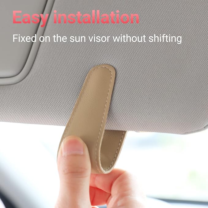 Sunglass Holder for Car Sun Visor Sunglasses Clip Car accessories -2 Packs | sun visor organizer, ticket card clip, eyeglass sunglasses holder, one-handed magnetic, anti-scratch, car stuff for women men