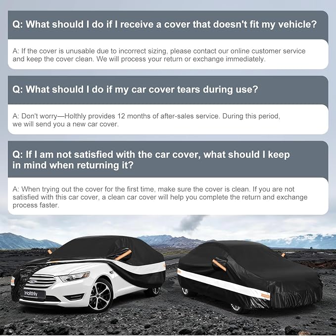 10 Layers Sedan Car Cover Custom Fit for Ford Taurus (1991-2026), Waterproof All Weather for Automobiles, Outdoor Full Cover Sun Dust Rain Protection with Cotton. Black