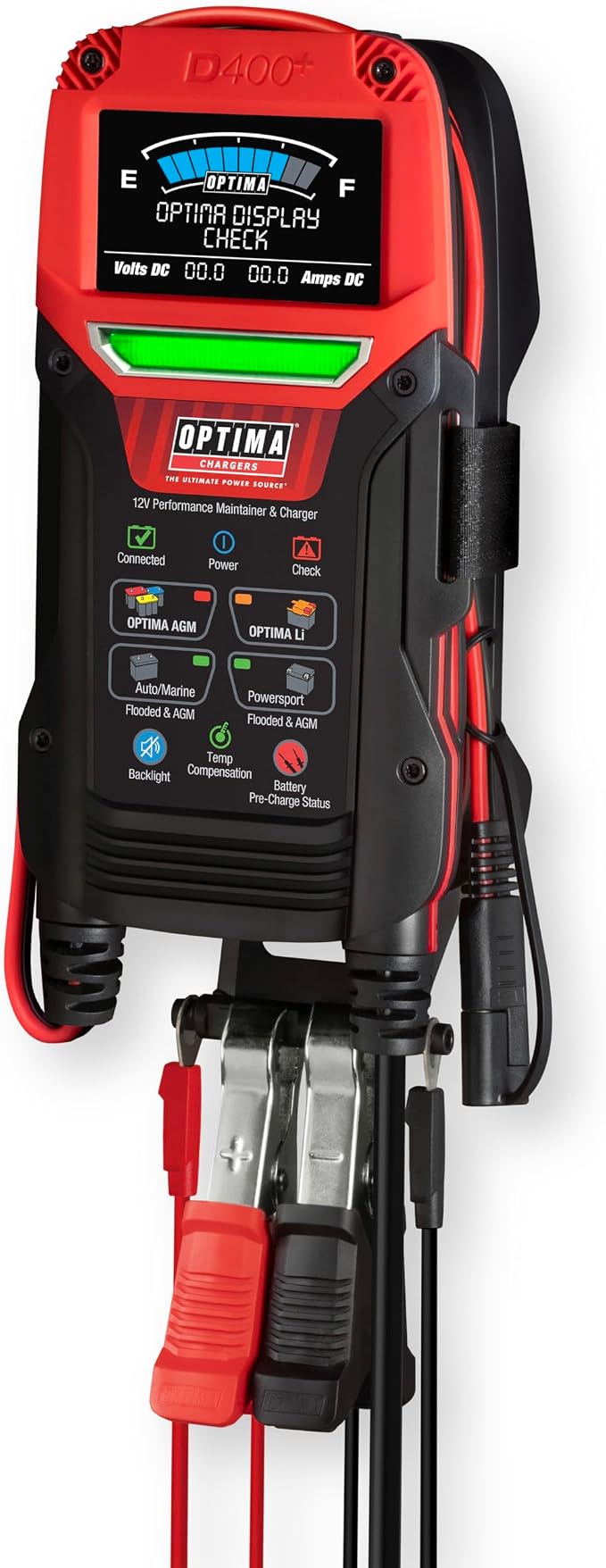 OPTIMA® Batteries Digital 400+ 12 Volt Battery Maintainer and Charger | For AGM, Lithium, Automotive, Marine and Powersport Batteries