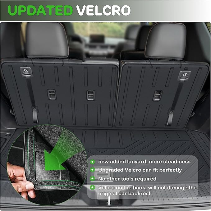 Floor Mats for 2023-2026 Honda Pilot Upgrade Trunk Mat with Backrest Mat All Weather Floor Liners TPE Rubber Cargo Liner Fit for 2026 Honda Pilot Anti-Slip Full Set Automobile Mats Accessories