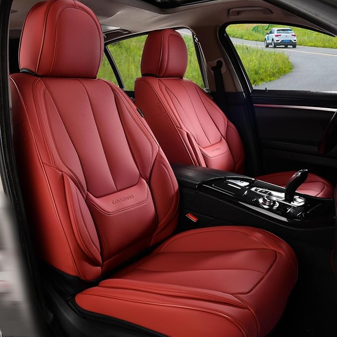 Coverado Car Seat Covers, Seat Covers for Cars, Waterproof Leather Auto Seat Protectors, Leather Car Seat Cushion, Car Interiors Accessories Universal Fit for Most Cars