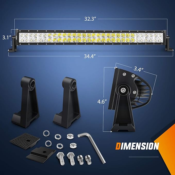 Nilight LED Light Bar 32 Inch 180W 12600LM Spot Flood Combo Driving Lamp Roof Bumper Off Road Work Pods for Van Camper Wagon Car Pickup Golf Cart ATV UTV SUV Truck Boat 4x4