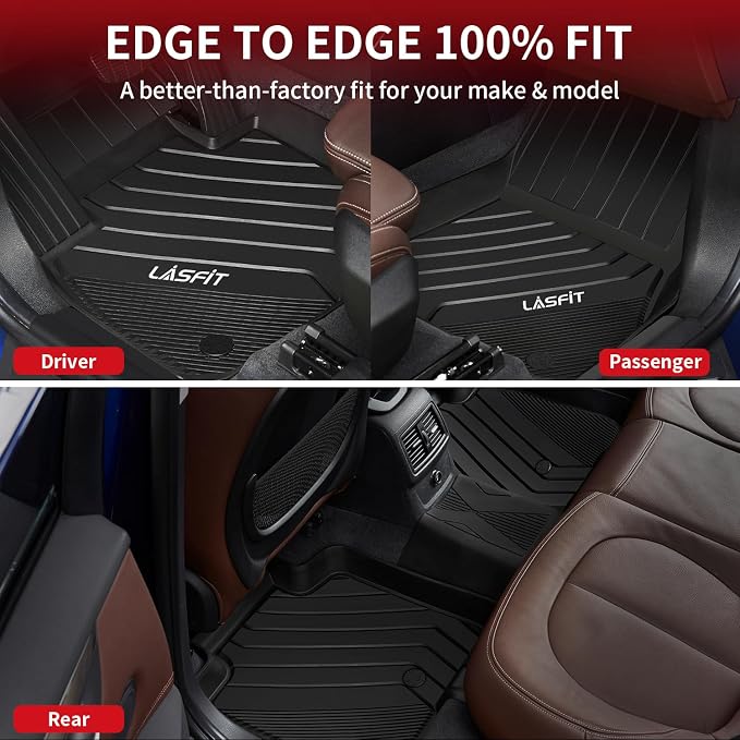 LASFIT Floor Mats Fit for BMW X2 2018-2023/ BMW X1 2016-2022 M35i, sDrive28i, xDrive28i, Custom Fit TPE All Weather Waterproof Floor Liners Front & Rear Rows Car Liners, Black