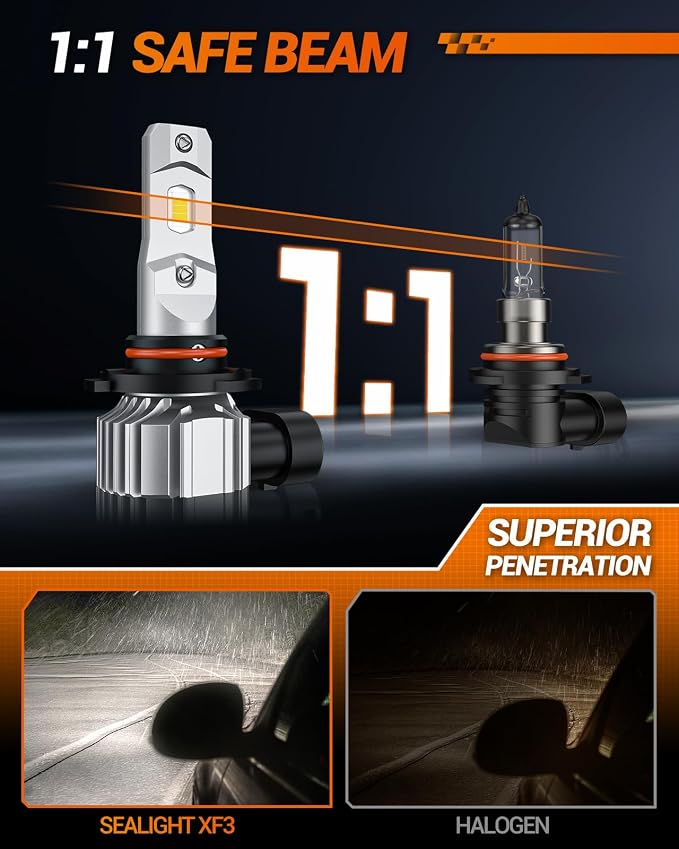 SEALIGHT H13 H10 LED Bulbs Combo, 68000 Lumens Super Bright for Ford F-150 (2004-2014),Plug & Play, Pack of 4