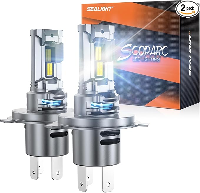 SEALIGHT H4/9003 Fog Bulbs, 40000LM HB2/H4 Fog Bulbs 1:1 Design, Plug-N-Play, Pack of 2