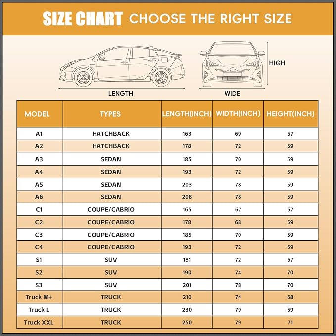 Multilayers Truck Cover Waterproof All Weather, Heavy Duty Outdoor Pickup Car Cover, Rain Snow Sun Uv Protection, Fit Ford F150, Chevy Silverado, Dodge Ram 1500 etc, XXL-250 x 79 x 71 inch