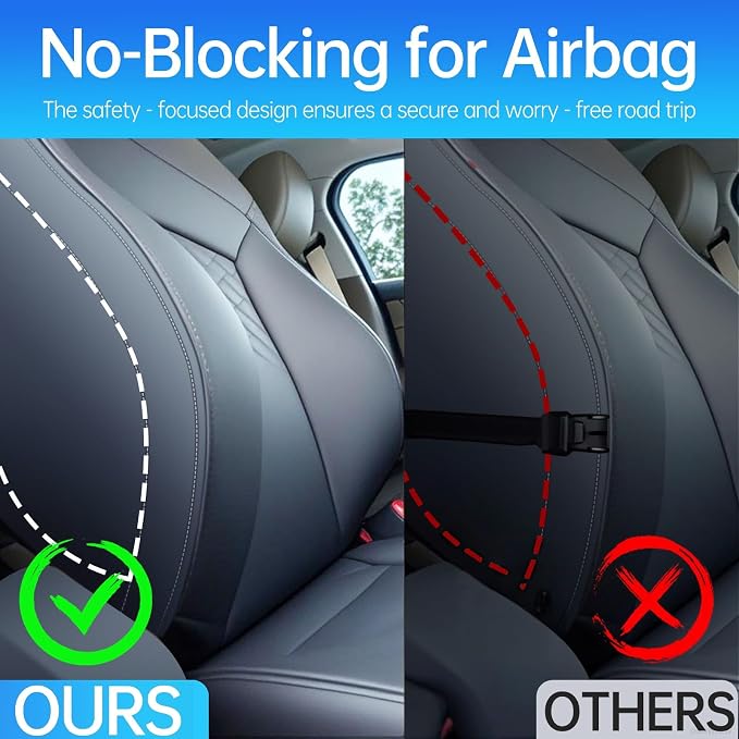 Backseat Car Organizer Leather Back of Seat Car Organizers | Seat Back Protector for Drivers with Large Capacity 6 Storage Pockets Waterproof Kick Mats, 2 Pack