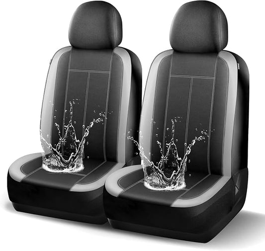HChengkikz 2 Pack Front Neoprene Car Seat Covers | Waterproof Comfortable Seat Protectors, Airbag Compatible Universal Fit for Sedans, SUVs, Trucks, Vans