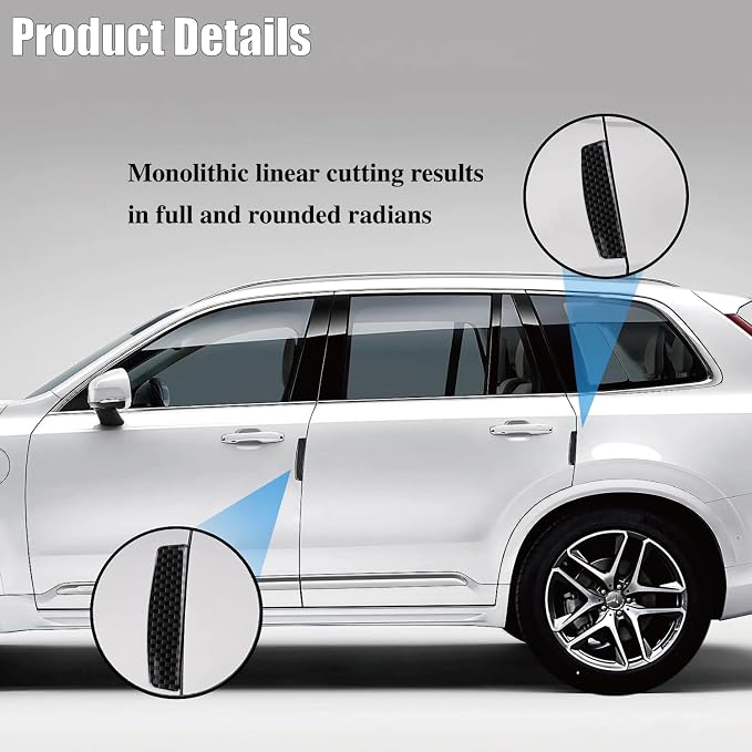 4PCS Universal Car Side Door Edge Guards Protector Real Carbon Fiber Door Edge Guard Protector Trim Molding Crash Scratch Protector Bumper Guard Protector Sticker Anti-Collision Strips
