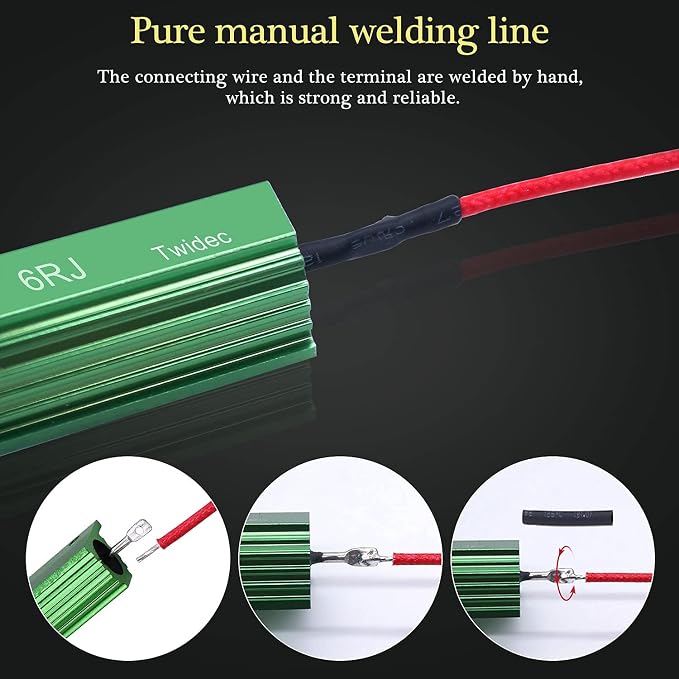 Twidec/4Pcs 50W 6Ohm LED Load Resistors For Fix LED Hyper Flash Turn Signal Light Bulb Fast Blink Error Code Warning Cancellor RX24-50W6-4X