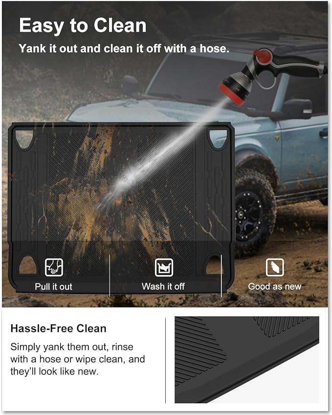 Kiwi Master Cargo Mat for 2021-2026 Ford Bronco 4-Door | OEM Replacement M2DZ-58047A74-BA, Custom Fit All Weather Rear Cargo Liner, Heavy Duty TPE Tray Trunk Mat, Black