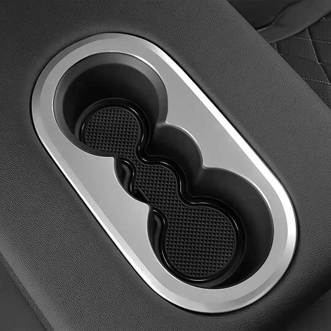 for Jetta Accessories 2026 2025 2024-2019 Cup Holder Protector Inserts Liners Mat Pad Anti Dust Coasters Non-Slip Mat Car Interior Decoration (Black Trim,4pcs/Set)