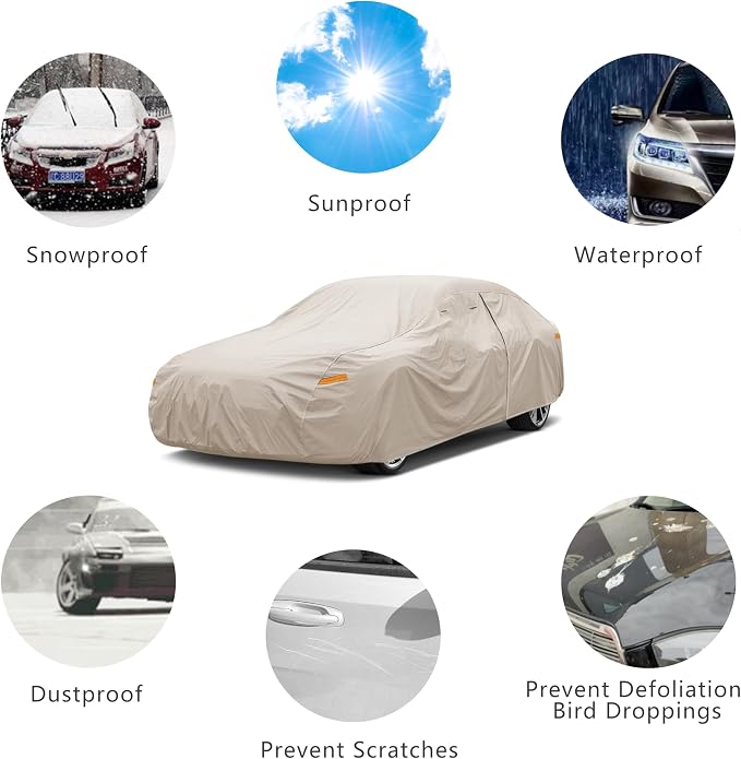 Heavy Duty Outdoor Car Cover Custom Fit for 2016-2026 Toyota Tacoma, Windproof All Weather Waterproof Sun Rain UV Dust Snow Protection Outdoor Car Covers