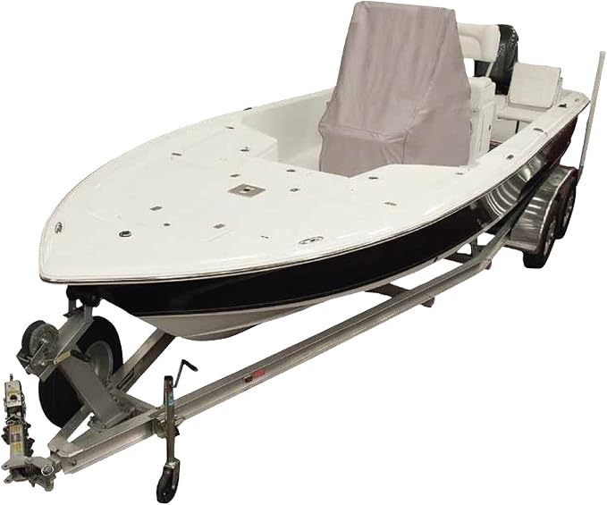 GOODSMANN 600 Denier Center Console Accessory Boat Cover, Silvery Gray, Water Resistant, Weather Protection, Trailerable 9921-0162-31