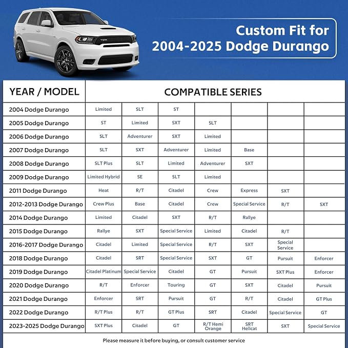 10 Layers SUV Car Cover Custom Fit for Dodge Durango (2004-2024) Waterproof All Weather for Automobiles, Outdoor Full Cover Rain Sun UV Protection.Silver