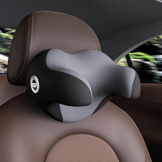 Really Useful Car Headrest Pillow, Headrest Cushion with Adjustable Strap | Ergonomic Design Car Nap Headrest - 100% Memory Foam & Breathable Removable Cover, Softness Road Trip Car Pillow(Gray, 1PC)