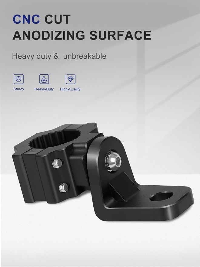 ZIDIYORUO ATV Whip Light Mount, CNC Aluminum, Fit 7/8-1-1/8in Bars, 2-Pack | 15min install, 12-tooth achieve 360 rotation, Holds whip lights & flags through 0.5" dia Hole, CNC Aluminum