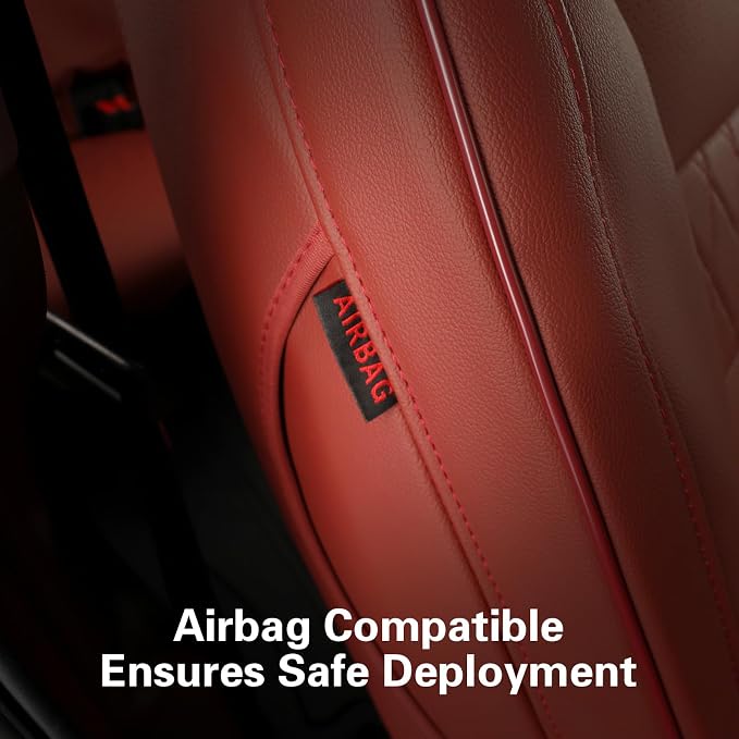 EKR Silverado Seat Covers Custom Fit for (Double Cab) 2019-2026 Chevrolet Silverado 1500/1500 Limited/HD 2500/3500, Rear Row W/No Armrest,Faux Leather(Burgundy)