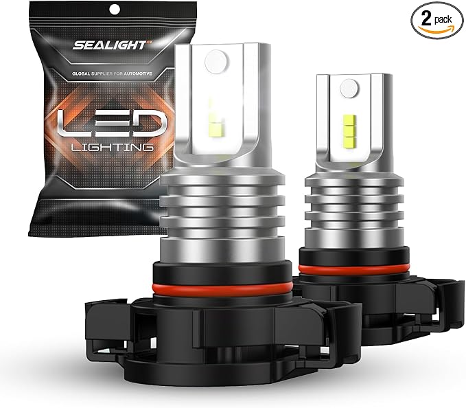 SEALIGHT 5201/5202 LED Fog Light Bulbs, Real 1:1 100% Successful Installation, 6500K Cool White Fog Light Bulb, PS24W/PS19W LED Fog Lights For Cars, Clearance Light Marker Light Plug-N-Play Pack of 2
