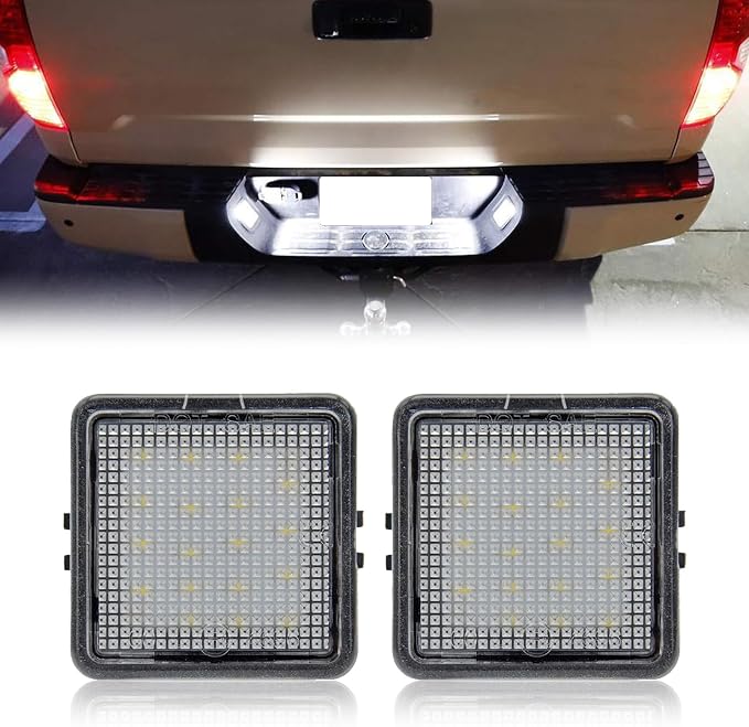 R&F Auto 18-SMD LED License Plate Light Tag Lamp Replacement for Tacoma 2016-2022 & Tundra 2014-2021 Pickup Truck 6000K Diamond White 2-Pieces Tag Lights Assembly, Replace OEM part# 812700C040