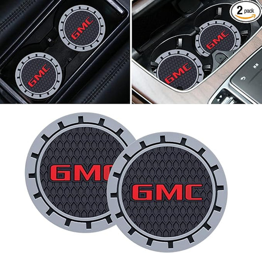 Car Cup Coaster, 2PCS Universal Non-Slip Cup Holders, Compatible with GMC Series Car Cup Holder Coasters，Car Drink Coaster Holder Accessory, Black