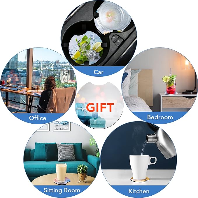 150 PCS Sublimation Blank Car Coasters, 2.75 in Circular Opening Blank Sublimation Coasters for Sublimation Thermal Transfer Heat Press Printing