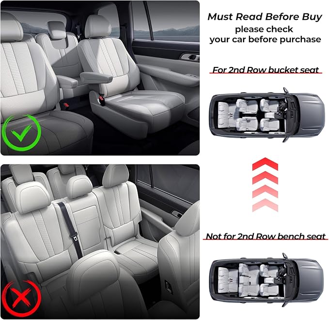 Auxko All Weather 3 Row Floor Mats for Jeep Grand Cherokee L 2021-2025 2026 6 Seat(2nd Row Bucket Seat Without Center Console) TPE Floor MatS Liners Black