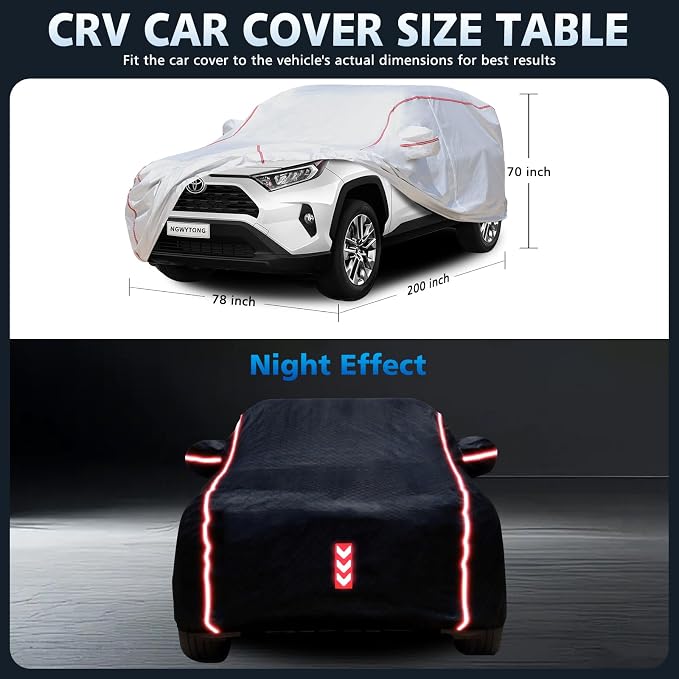 Waterproof All Weather Heavy Duty Vehicle Cover, 360° Underbody Wrap Windproof Design, Quick Install Outdoor Cover,（for Toyota Rav4 2006-2025）