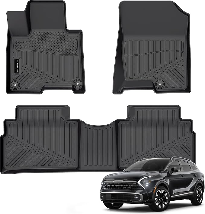 Auxko All Weather Floor Mats Fit for Kia Sportage 2023 2024 2025 2026 Plug in Hybrid TPE Rubber Liners Sportage Accessories All Season Guard Odorless Anti-Slip