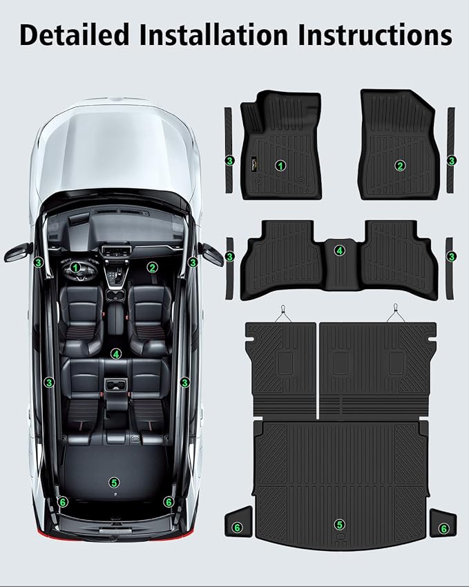 Floor Mats Custom Fit for Chevy Trailblazer AWD 2021-2025 2026 Trunk Mat with Backrest Mat All Weather TPE Cargo Liner Full Set for Chevrolet Trailblazer Accessories,Black (Upper Cargo Floor Mat
