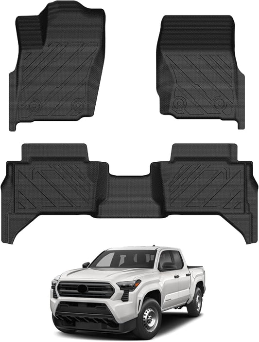 Floor Mats for Toyota Tacoma 2024 2025 2026 Double Cab Auto Tran(Not fit Hybrid), All Weather Floor Mat for Tacoma Accessories, Heavy Duty Tacoma TRD/SR/SR5/limited Car Mats, Car Accessories