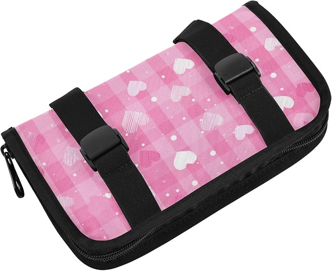 Car Visor Tissue Holder Mask Holder for Car, Car Tissue Box Sun Visor Napkin Holder Car Visor Accessories Adjustable Straps Reusable Durable Easy to Install Pink White Plaid Checkered Hearts