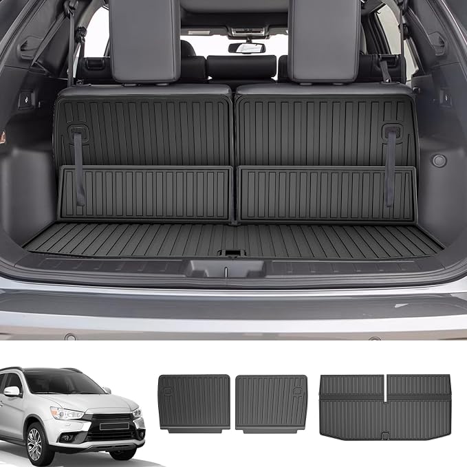 Cargo Mat for 2022-2025 Mitsubishi Outlander 7-Seat (Not Fit PHEV or Sport) | Custom Fit Full Coverage TPE All-Weather Cargo Liner for Outlander Accessories, Black