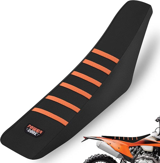 Universial Dirt Bike Seat Cover - Soft Ribbed Rubber Seat Covers for Motorcross Enduro Orange
