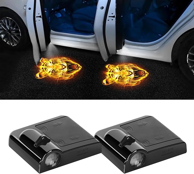 Zufoty 2PCS Car Door Light Projector, Wireless LED Car Door Paste Welcome Courtesy Light, LED Courtesy Ghost Shadow Welcome Lamp, Universal Car Accessories Fits Most Car SUV Truck