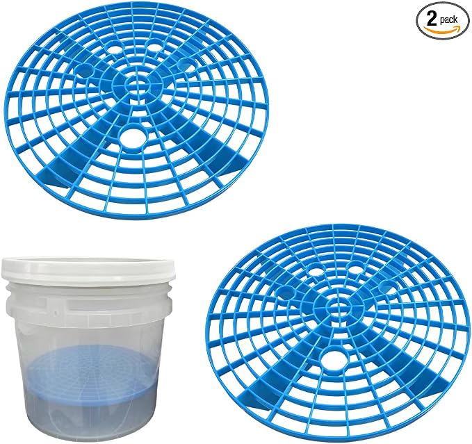 Yourkar 2 PCS Car Wash Inserts, Plastic Vehicle Detail Grit Trap, Auto Wash Dirt Collectors - Fits 12 Inch Diameter Bucket, Universal Car Accessories (Blue)