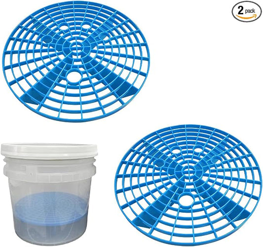 Yourkar 2 PCS Car Wash Inserts, Plastic Vehicle Detail Grit Trap, Auto Wash Dirt Collectors - Fits 12 Inch Diameter Bucket, Universal Car Accessories (Blue)