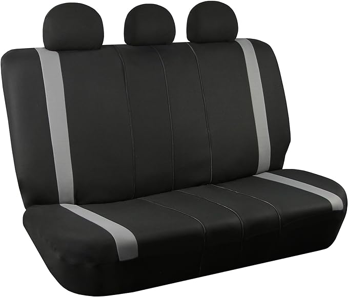 FH Group Car Back Seat Cover, Gray Cloth - Universal Fit Rear Seat with Rear Split Bench, Seat Protector for Dogs and Kids, Interior Accessories for SUV, Sedan and Van