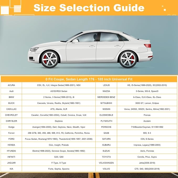 GUNHYI 16 Layers Car Cover Waterproof All Weather, Heavy Duty Full Exterior Cover Universal Fit Coupe Porsche 718 Boxster Cayman, Nissan Versa/240SX, Mercedes-Benz CLK/SL Class, Mazda MX-6 etc.