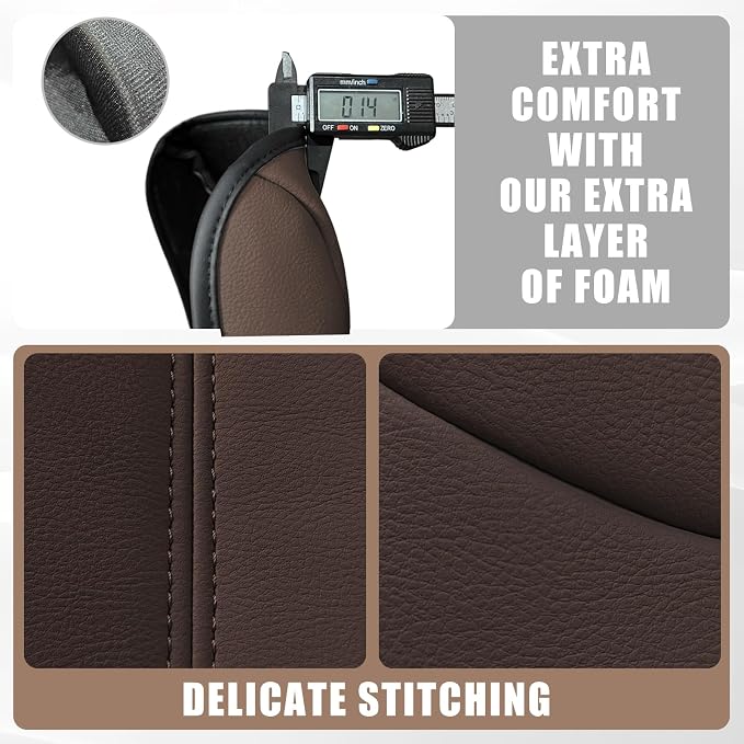 Muslogy Center Console Armrest Cover Fit for Honda Pilot 2023-2026, 2024-2026 Ridgeline/Passport Accessories, Comfort Armrest Pad Console Lid Cushion Vegan Leather Regular Thick (Dark Brown)