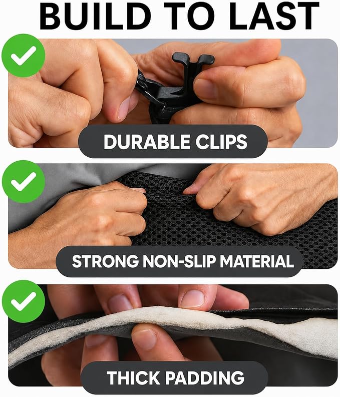 Dog Car Seat Protector, Back Seat Cover for Dogs, SUV & Car Seat Covers 54" | Fits compact SUVs, sedans; protects rear bench and car interior from pet hair, kid spills