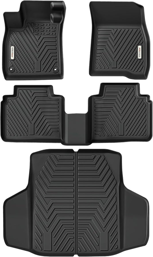 YITAMOTOR Floor Mats & Trunk Mat Fit for Honda Accord 2026 2025 2024 2023 (Gasoline & Hybrid), All Weather TPE Floor Liner Custom Fit for Accord Accessories, 1st, 2nd Row and Cargo Liners, Black