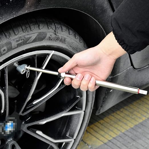 MEANLIN MEASURE 10Pcs Silver Double Straight Type Tire Pressure Gauge，Dual Head Air Pressure Gauge，Pressure Range 10-160 Psi(Suitable for Trucks, etc.
